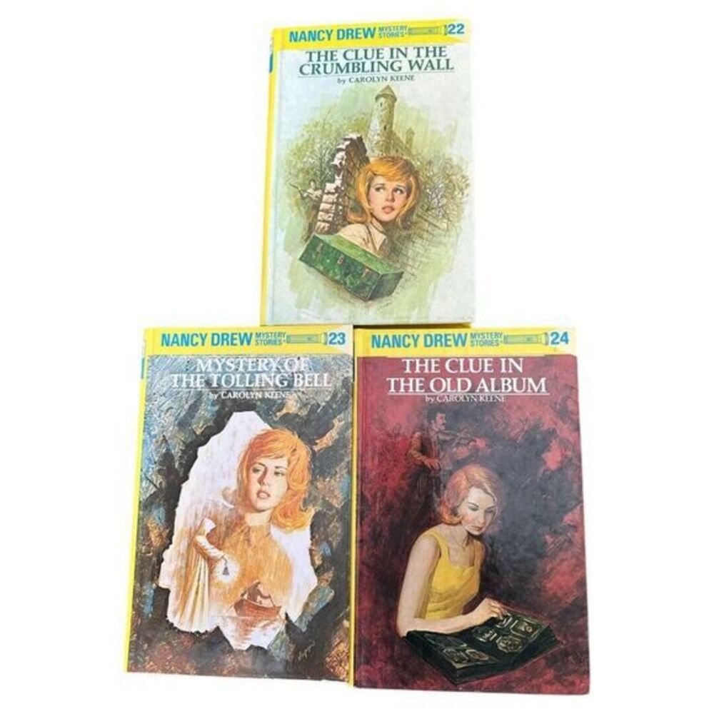 Nancy Drew‎ Vtg Mystery Hard Cover Book Lot of 3 Nos 22 23 24 Carolyn Keene